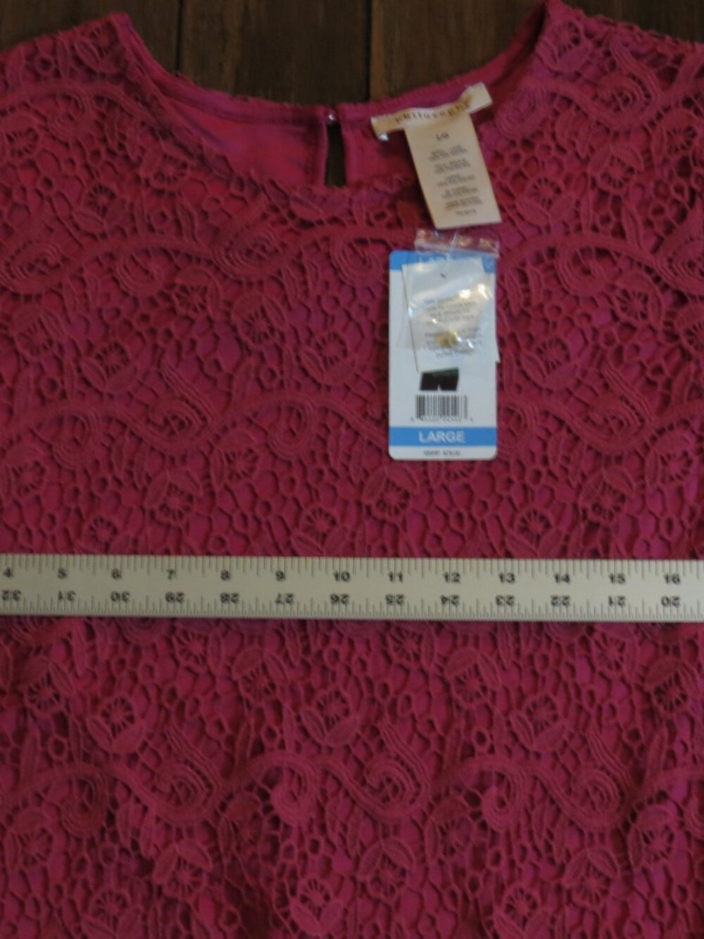 NEW WITH TAGS Philosophy Large Lace Boho Romantic Cottage Coastal Sleeve Top - Picture 3 of 8